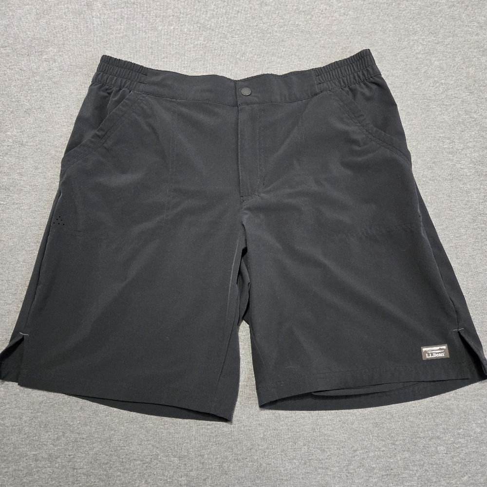 L.L. Bean Black Women's Athletic Shorts with Elastic Waist